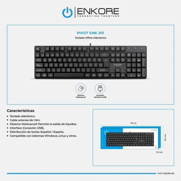 Teclado Enkore Pivot - ENK 301 - Imagen 2