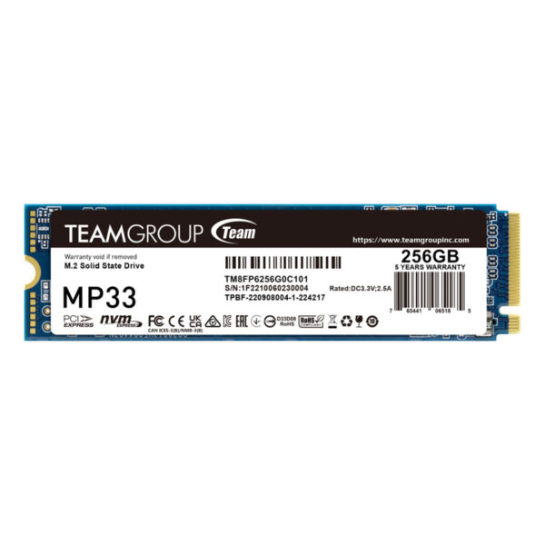 Unidad en estado solido - MP33 M.2 PCIe SSD, 256GB