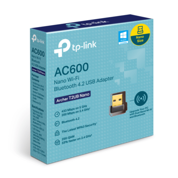 Archer T2UB Nano - AC600 Nano Wi-Fi Bluetooth 4.2 USB Adapter