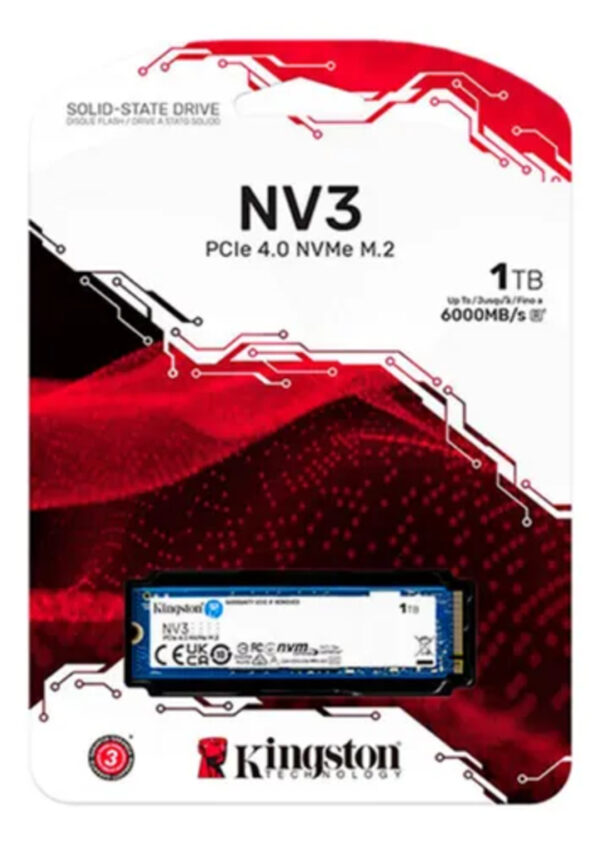 Unidad en estado solido Kingston 1000GB NV3 PCIe 4.0 NVMe M.2 SSD