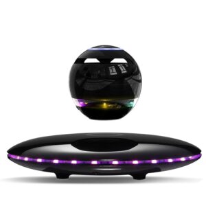 Infinity Orb - Altavoz magnético con Bluetooth 4.0 LED y flash flotante inalámbrico con micrófono y botones táctiles (negro)