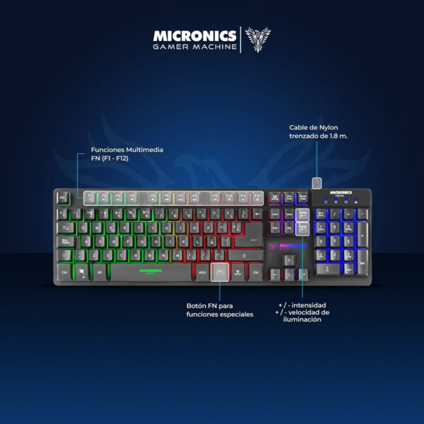 Teclado + mouse Micronics Neon - MIC GT1000 - Imagen 2