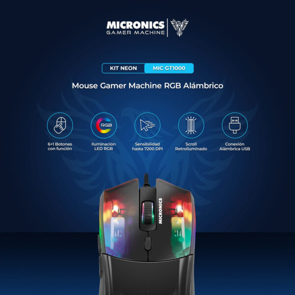 Teclado + mouse Micronics Neon - MIC GT1000 - Imagen 4