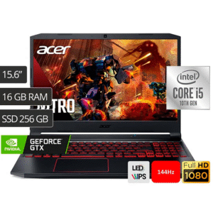 Acer Nitro core i5 10300H, Ram de 16gb, ssd 256gb pantalla 15.6 FHD GTX 1650 4GB