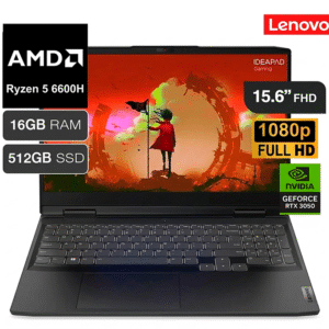 Lenovo 15ARH7 RYZEN 5 6600H RAM DE 16GB, SSD 512GB, 15.6" FHD, RTX 3050 4gb