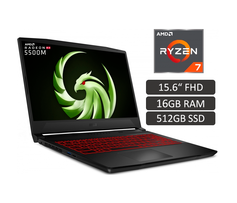 MSI BRAVO Ryzen 7 5800H SSD 512GB SSD RAM 16GB 15.6 144HZ Grafica Rx 5500m 4GB